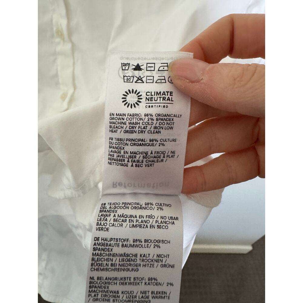 NWOT Reformation Vanta Shirt in Bright White SZ 2 - Picture 7 of 8